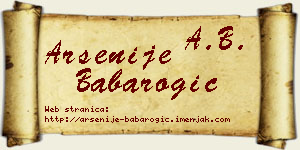 Arsenije Babarogić vizit kartica